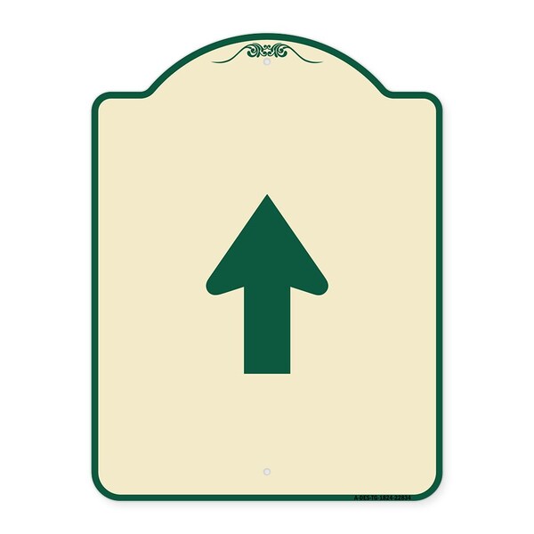 Straight Thru Straight Thru Symbol Heavy-Gauge Aluminum Architectural Sign, 24" x 18", TG-1824-22834